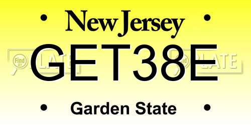 GET38E New Jersey License Plate