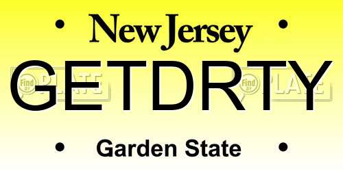 GETDRTY New Jersey License Plate