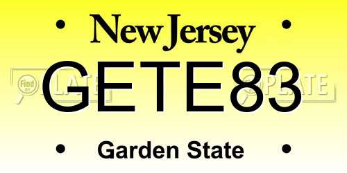 GETE83 New Jersey License Plate
