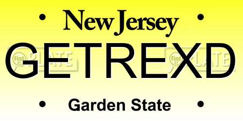 GETREXD New Jersey License Plate