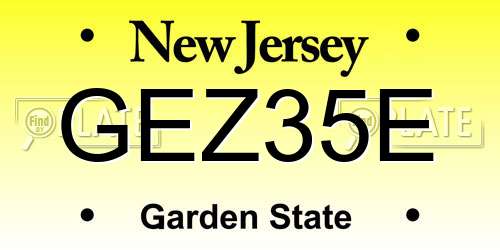 GEZ35E New Jersey License Plate