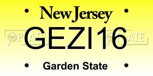 GEZI16 New Jersey License Plate