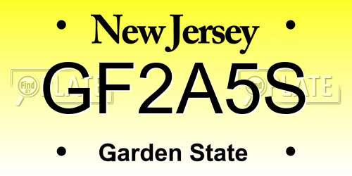 GF2A5S New Jersey License Plate