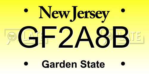 GF2A8B New Jersey License Plate