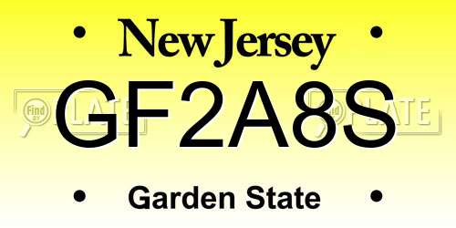 GF2A8S New Jersey License Plate