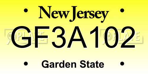 GF3A102 New Jersey License Plate