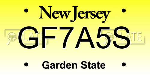 GF7A5S New Jersey License Plate