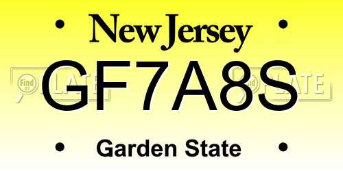 GF7A8S New Jersey License Plate