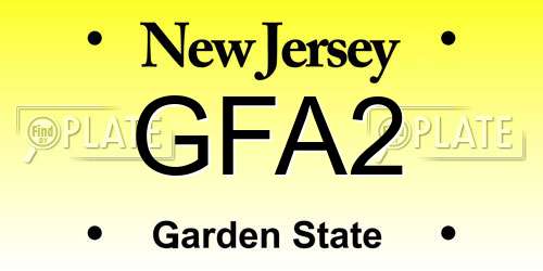 GFA2 New Jersey License Plate