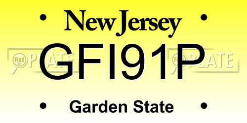 GFI91P New Jersey License Plate