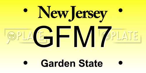 GFM7 New Jersey License Plate