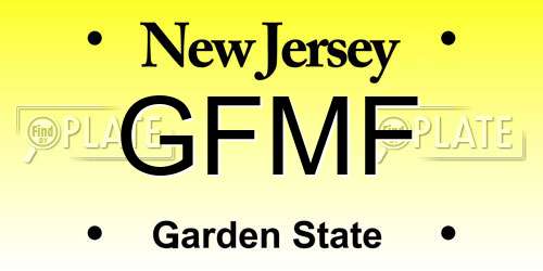 GFMF New Jersey License Plate