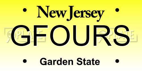 GFOURS New Jersey License Plate
