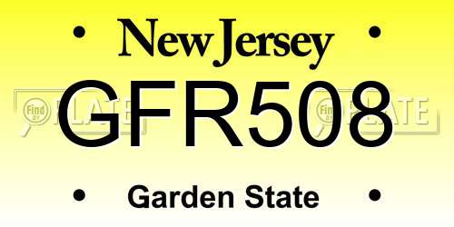 GFR508 New Jersey License Plate