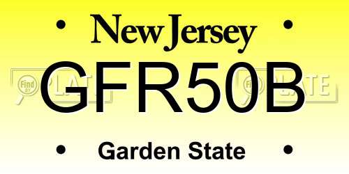 GFR50B New Jersey License Plate