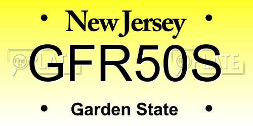 GFR50S New Jersey License Plate