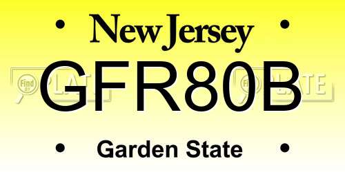 GFR80B New Jersey License Plate