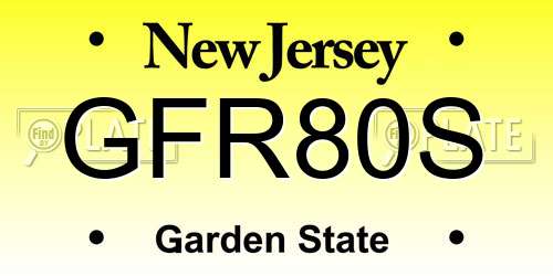 GFR80S New Jersey License Plate