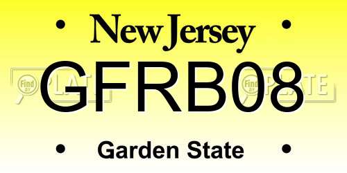 GFRB08 New Jersey License Plate