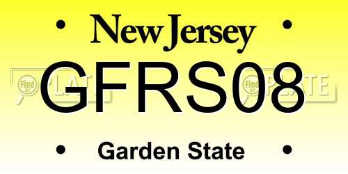 GFRS08 New Jersey License Plate