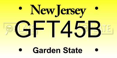 GFT45B New Jersey License Plate