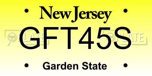GFT45S New Jersey License Plate