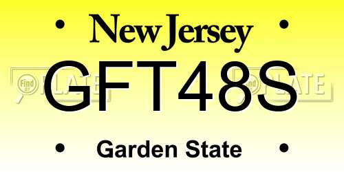 GFT48S New Jersey License Plate