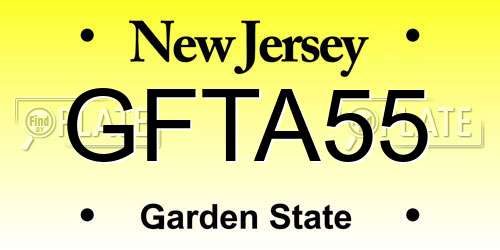GFTA55 New Jersey License Plate