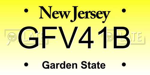 GFV41B New Jersey License Plate