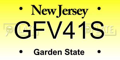 GFV41S New Jersey License Plate