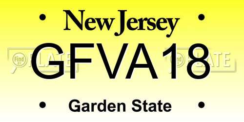GFVA18 New Jersey License Plate