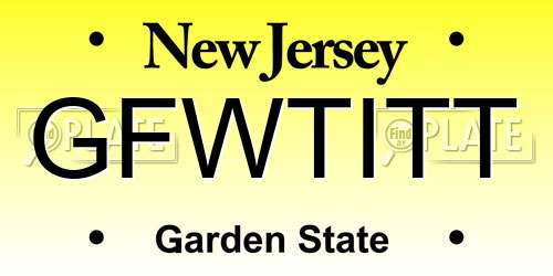GFWTITT New Jersey License Plate