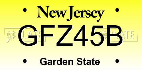 GFZ45B New Jersey License Plate