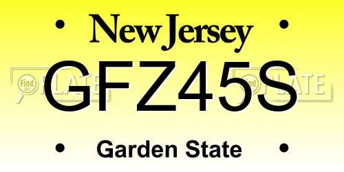 GFZ45S New Jersey License Plate