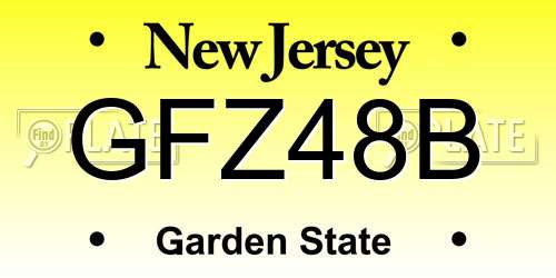 GFZ48B New Jersey License Plate