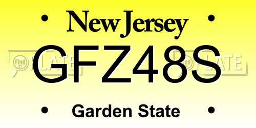 GFZ48S New Jersey License Plate