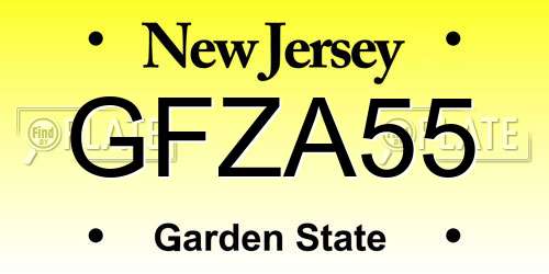 GFZA55 New Jersey License Plate