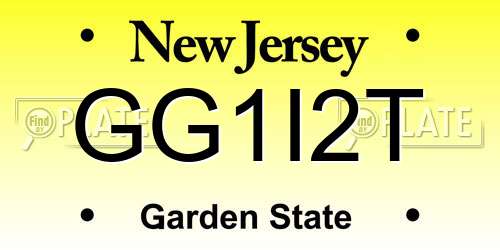 GG1I2T New Jersey License Plate
