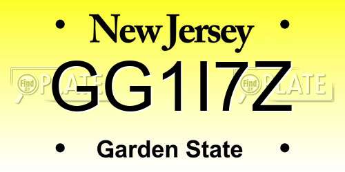 GG1I7Z New Jersey License Plate