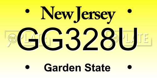 GG328U New Jersey License Plate