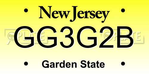 GG3G2B New Jersey License Plate