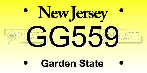 GG559 New Jersey License Plate