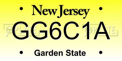 GG6C1A New Jersey License Plate