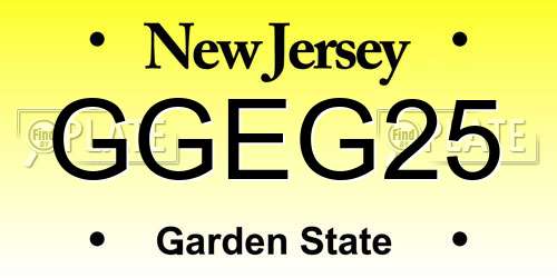 GGEG25 New Jersey License Plate