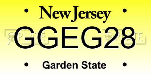 GGEG28 New Jersey License Plate