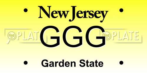 GGG New Jersey License Plate