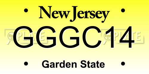 GGGC14 New Jersey License Plate