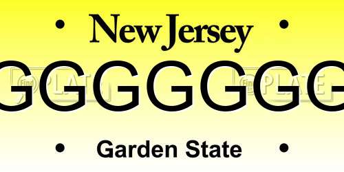 GGGGGGG New Jersey License Plate