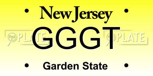 GGGT New Jersey License Plate