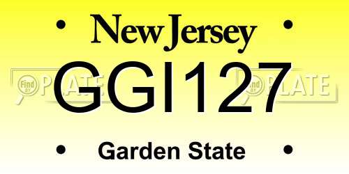 GGI127 New Jersey License Plate